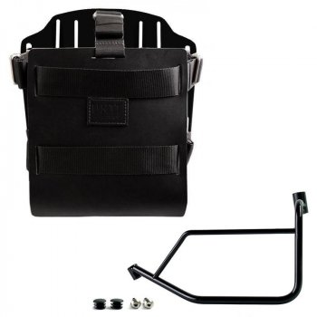 Portabolsas de aluminio con frontal de cuero regulable y enganche rápido + Chasis izquierdo Ducati DesertX
