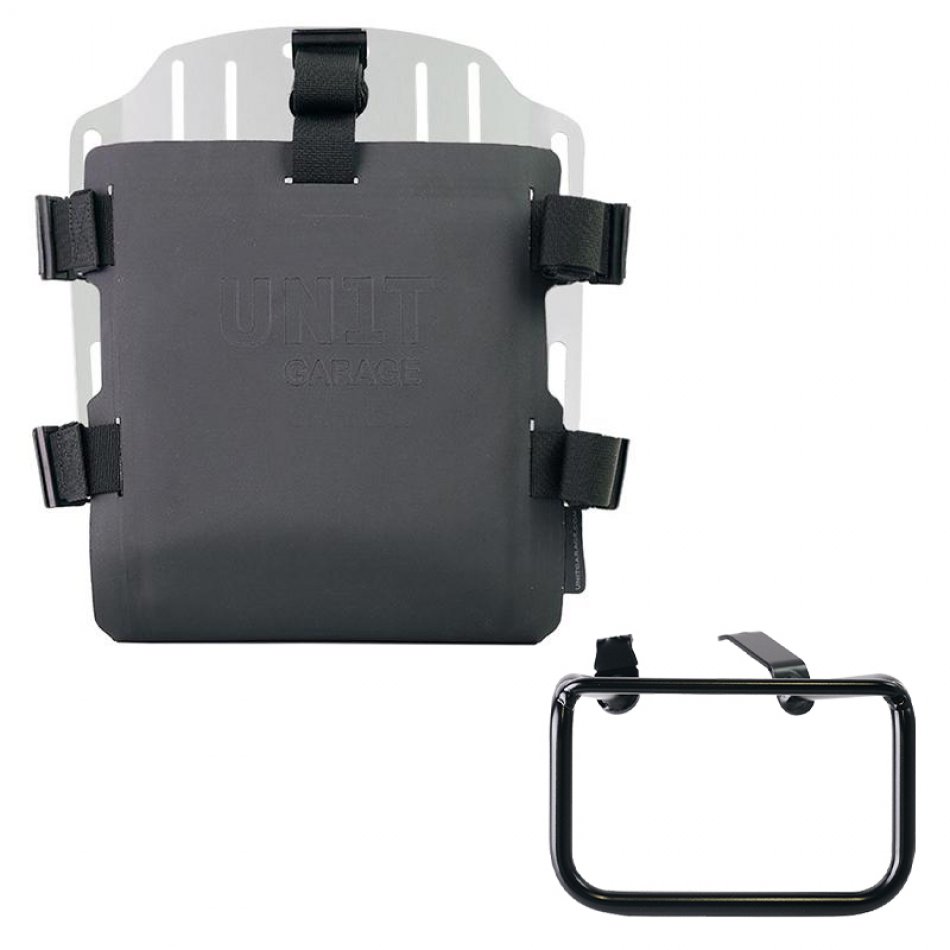 Portabolsa de aluminio con frontal ajustable de Hypalon y enganche rápido + BMW R12 G/S Bastidor izquierdo