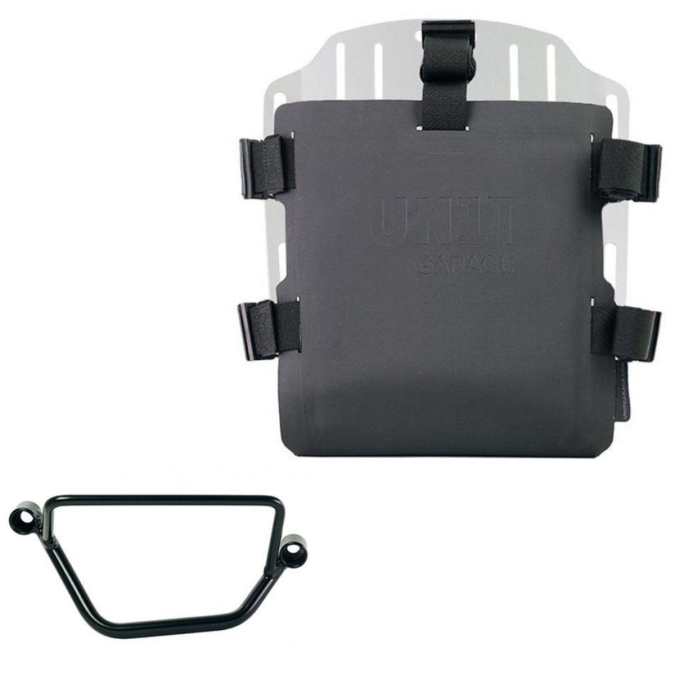 Portabolsa de aluminio con frontal ajustable de Hypalon y enganche rápido + Chasis Honda GB350S Derecho