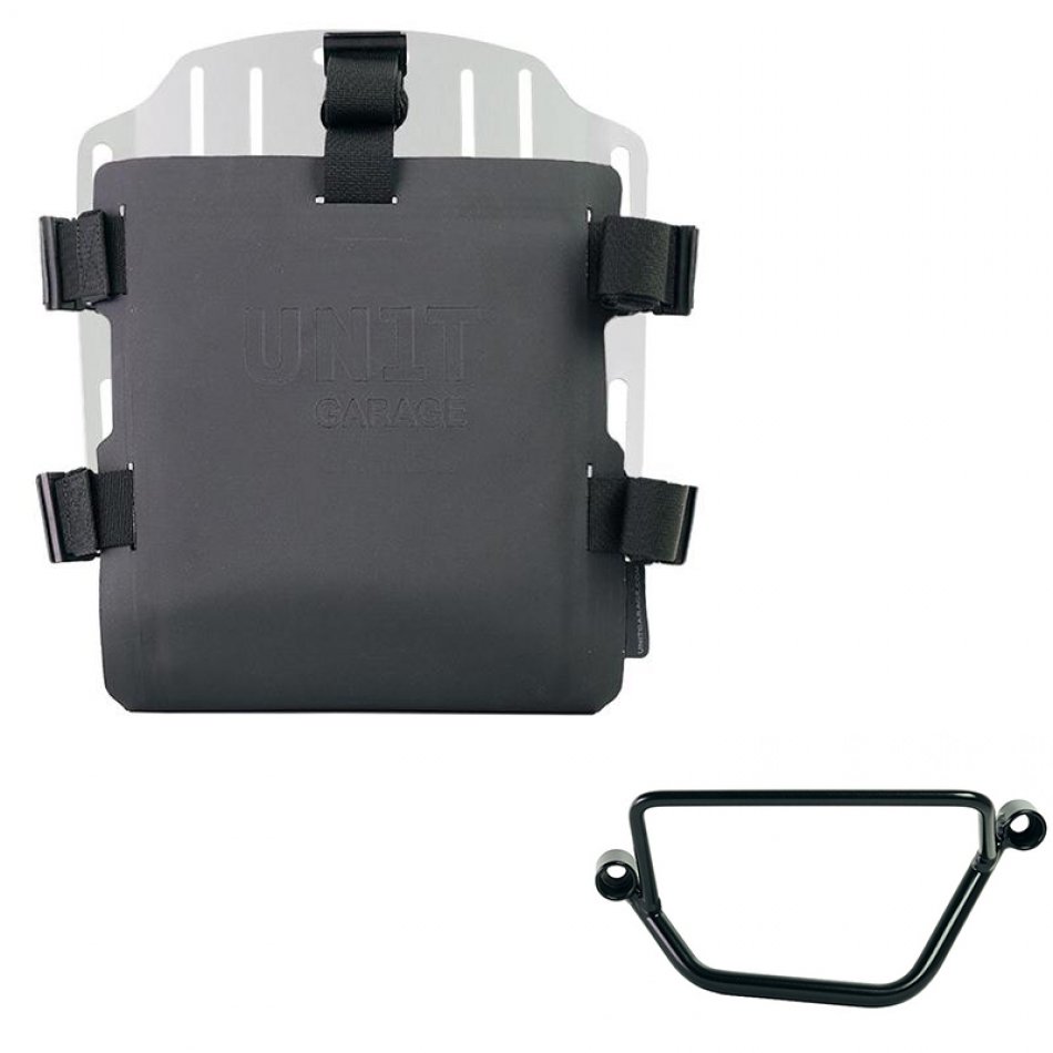 Portabolsa de aluminio con frontal ajustable de Hypalon y enganche rápido + Chasis Honda GB350S Izquierdo