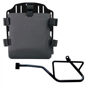 Portabolsa de aluminio con frontal ajustable de Hypalon y enganche rápido + Chasis Izquierdo Moto Guzzi V7 EURO5 PLUS (2025 en adelante) 
