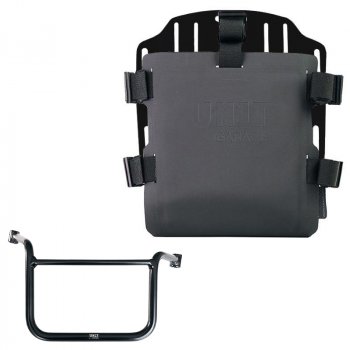 Portabolsa de aluminio con frontal ajustable de Hypalon y enganche rápido + Chasis Moto Guzzi V85 TT (2024 en adelante) Derecha