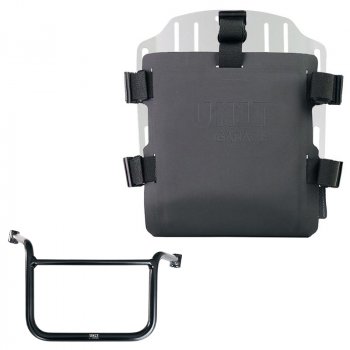 Portabolsa de aluminio con frontal ajustable de Hypalon y enganche rápido + Chasis Moto Guzzi V85 TT (2024 en adelante) Derecha
