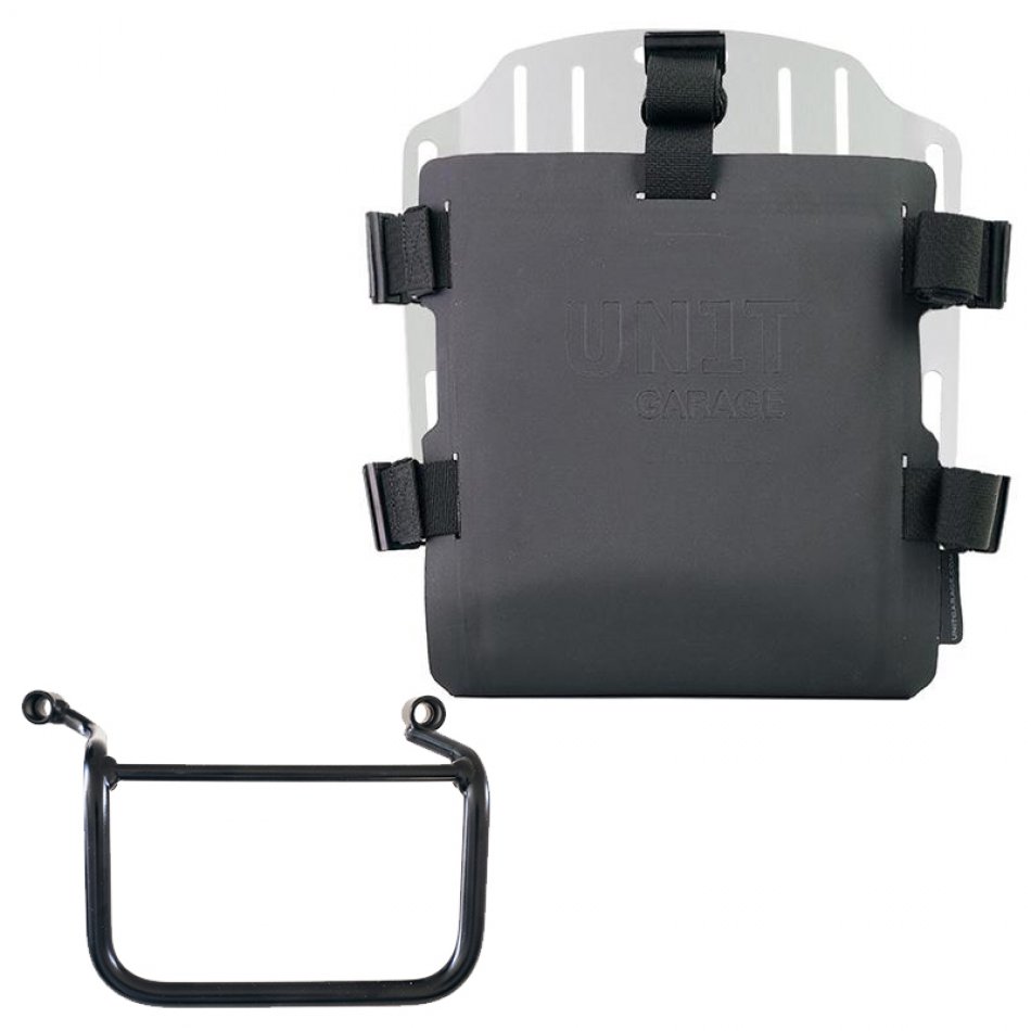 Portabolsa de aluminio con frontal ajustable de Hypalon y enganche rápido + Royal Enfield Himalayan 450 (2024 en adelante) Marco Derecho