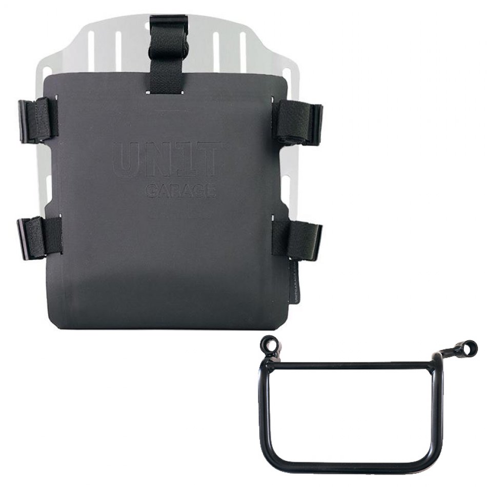 Portabolsa de aluminio con frontal ajustable de Hypalon y enganche rápido + Cuadro Royal Enfield Himalayan 450 (2024 en adelante) Izquierdo