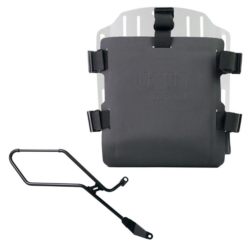 Portabolsa de aluminio con frontal ajustable de Hypalon y enganche rápido + Marco derecho de la Triumph Bonneville Bobber