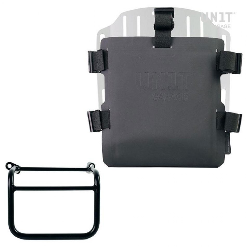 Portabolsa de aluminio con frontal ajustable de Hypalon y enganche rápido + Subchasis derecho Triumph Scrambler 1200 XC_XE (2019 en adelante)