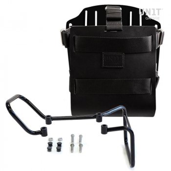 Portabolsa de aluminio con frontal regulable en piel, enganche rápido y marco (2017-2019)