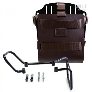 Portabolsa de aluminio con frontal regulable en piel, enganche rápido y marco (2017-2019)