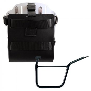 Portabolsa de aluminio con frontal de cuero ajustable, enganche rápido y marco Pan America 1250