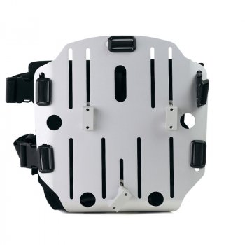 Portabolsa de aluminio con frontal ajustable de Hypalon y enganche rápido