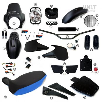 R1150R PRO Kit con laterales de depósito en tubo (Matt Black)