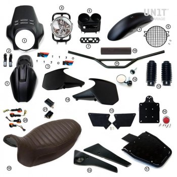 R1150R PRO Kit con laterales de depósito en tubo (Matt Black)
