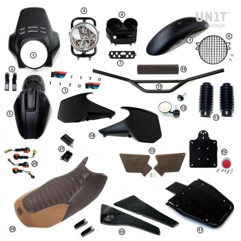 R1150R PRO Kit con laterales de depósito en tubo (Matt Black)
