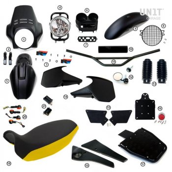 R1150R PRO Kit con laterales de depósito en tubo (Matt Black)