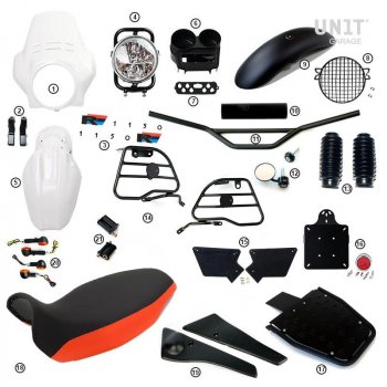 R1150R PRO Kit con laterales de depósito en tubo (Alpine White)