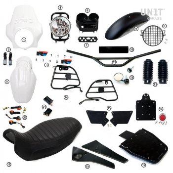 R1150R PRO Kit con laterales de depósito en tubo (Alpine White)