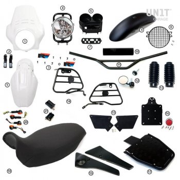 R1150R PRO Kit con laterales de depósito en tubo (Alpine White)