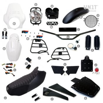 R1150R PRO Kit con laterales de depósito en tubo (Alpine White)