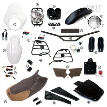 R1150R PRO Kit con laterales de depósito en tubo (Alpine White)