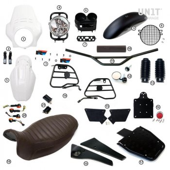 R1150R PRO Kit con laterales de depósito en tubo (Alpine White)