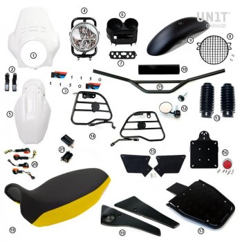 R1150R PRO Kit con laterales de depósito en tubo (Alpine White)