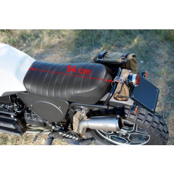 Sillín de cuero marrón, lona