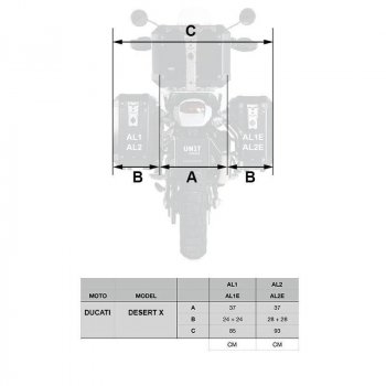 Cuadros Ducati DesertX para bolsas de aluminio Atlas