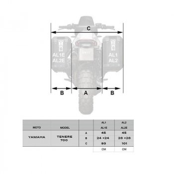 Bastidores de alforjas de aluminio Atlas Yamaha Ténéré 700