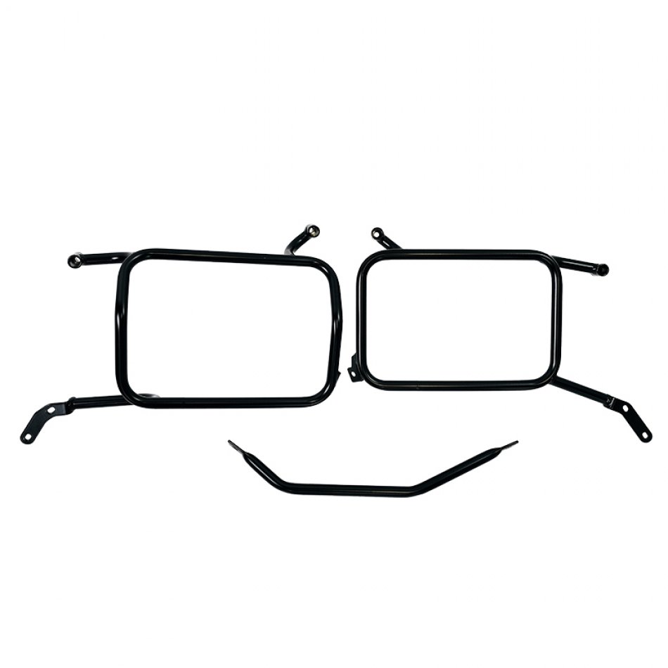 Marcos de alforjas Moto Guzzi V85 TT (2024 en adelante) Aluminio Negro